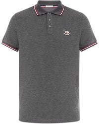 Moncler - Polo With Logo Patch - Lyst