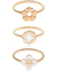 Tory Burch - Set Of Three Rings - Lyst