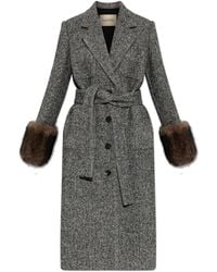 Valentino Garavani - Wool Coat With A Herringbone Pattern - Lyst