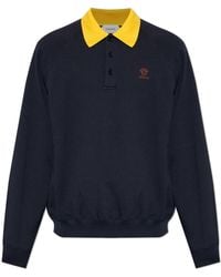 Versace - Cotton Polo Shirt With Embroidered Logo - Lyst