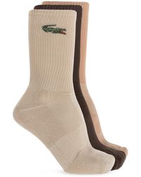Lacoste - Three-Pack Of Socks With Logo - Lyst