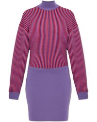 Versace - Wool Dress With Long Sleeves - Lyst
