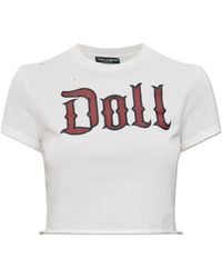 Dolce & Gabbana - Cropped T-Shirt With Vintage Effect - Lyst