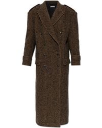 The Mannei - Wool Coat With Herringbone Pattern - Lyst