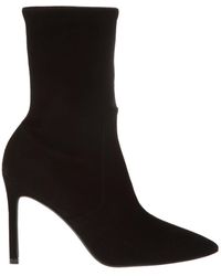 stuart weitzman black wren 75 suede heeled ankle boots