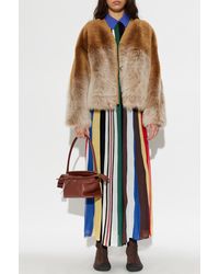 Loewe - Fur Coat With Pockets - Lyst