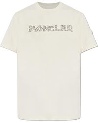 Moncler - T-Shirt With Embroidered Logo - Lyst