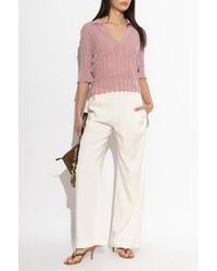 Akep - Satin Trousers With Side Stripes - Lyst