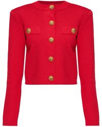 Balmain - Cardigan With Shoulder Pads - Lyst