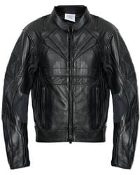 Vetements - Insulated Leather Jacket With Logo - Lyst