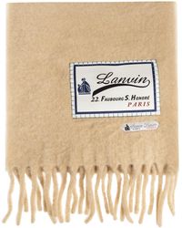 Lanvin - Wool Scarf With Logo - Lyst