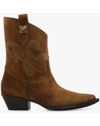 Etro - Heeled Suede Cowboy Boots - Lyst