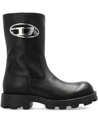 DIESEL - Leather Ankle Boots 'D-Hammer' - Lyst