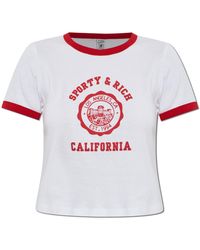 Sporty & Rich - T-Shirt From The "Marine" Collection - Lyst