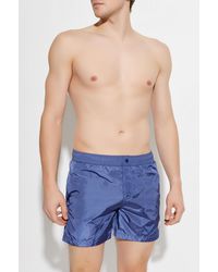 Moncler - Swim Shorts With A Logo Patch - Lyst