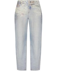 DIESEL - 'p-sarky' Trousers With 'trompe L'oeil' Effect, - Lyst
