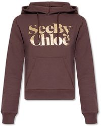See By Chloé Hoodie With Logo - Brown
