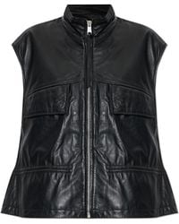 AllSaints - Leather Vest 'Flor' - Lyst