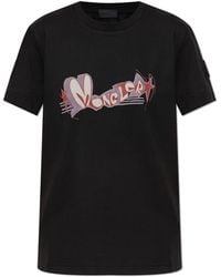 Moncler - T-Shirt With Printed Logo - Lyst