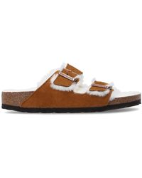 Birkenstock - 'Arizona Fur' Slides - Lyst