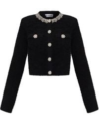 Self-Portrait - Cardigan With Shimmering Crystals - Lyst