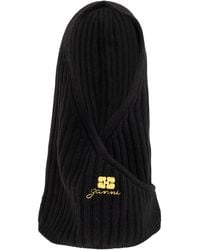 Ganni - Balaclava With Logo - Lyst