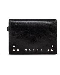 Marni - Leather Wallet With Logo - Lyst