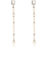 Alessandra Rich - Clip-On Earrings With Faux Pearl - Lyst