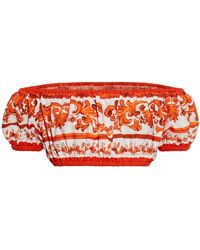Dolce & Gabbana - Short Top With 'Majolica' Print - Lyst
