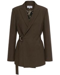 Loewe - Wool Blazer With Belt - Lyst