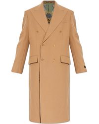 Versace - Wool Coat With Single Vent - Lyst