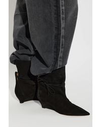 Odissi - Suede Wedge Ankle Boots - Lyst