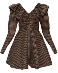 Ganni - Dress With A Check Pattern - Lyst