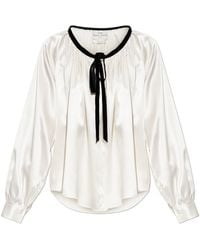 forte_forte - Silk Top With Decorative Tie - Lyst