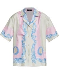 Versace - Silk Shirt With Medusa Cameo Print - Lyst