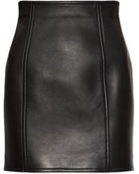 Balmain - Short Leather Skirt - Lyst