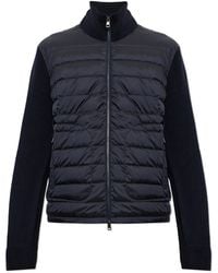 Moncler - Cardigan With Quilted Front - Lyst