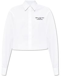 Off-White c/o Virgil Abloh - Short Shirt With Embroidered Logo - Lyst
