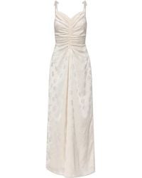 ROTATE BIRGER CHRISTENSEN - Satin Dress With Floral Motif - Lyst