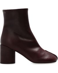 MM6 by Maison Martin Margiela - Leather Ankle Boots With Heels - Lyst