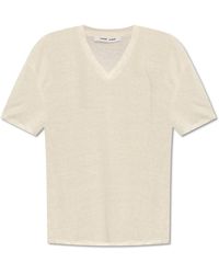 Samsøe & Samsøe - 'saeli' Linen T-shirt, - Lyst