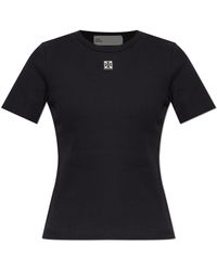 Tory Burch - Ribbed Top With Logo Patch - Lyst