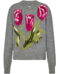 Maison Margiela - Wool Sweater With Floral Motif - Lyst