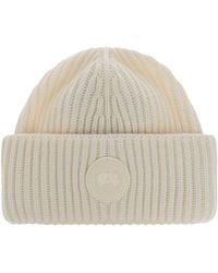 Canada Goose - Wool Beanie With Logo Patch - Lyst
