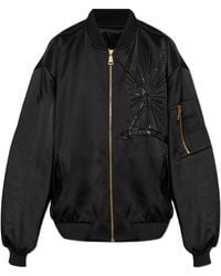Balmain - Bomber Jacket With Shimmering Appliqués - Lyst