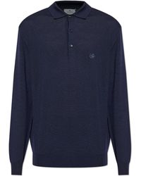 Etro - Wool Polo Shirt With Long Sleeves - Lyst