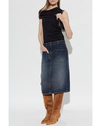 Courreges - Denim Skirt With Pockets - Lyst