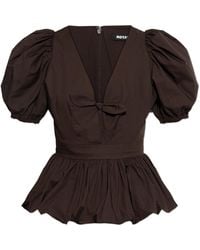 ROTATE BIRGER CHRISTENSEN - Top With Puff Sleeves - Lyst