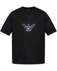 Emporio Armani - T-Shirt With Printed Logo - Lyst