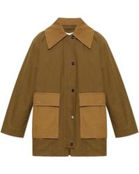 Ganni - Cotton Jacket With Pocket - Lyst